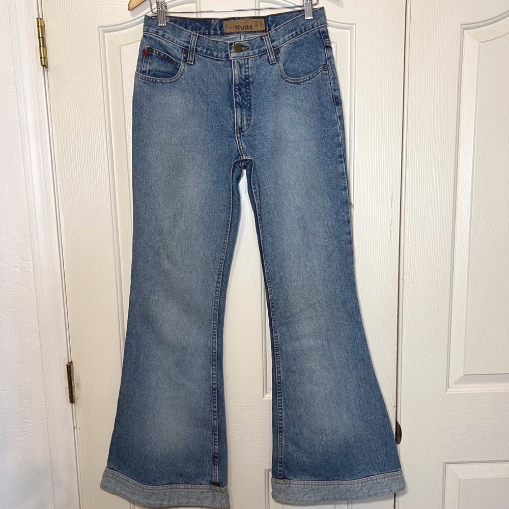Vintage Mudd Y2K Flare Jeans Medium Wash High Rise Wide‎ Leg Denim 29" Waist